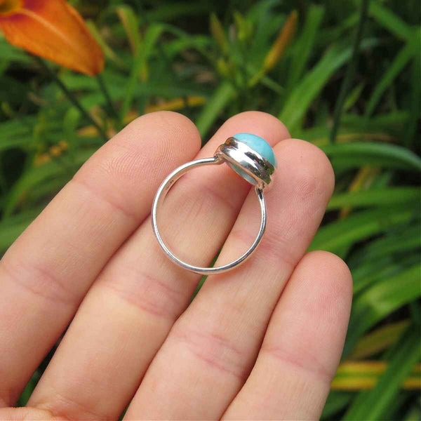 Amazonite Stone Ring Sterling Silver
