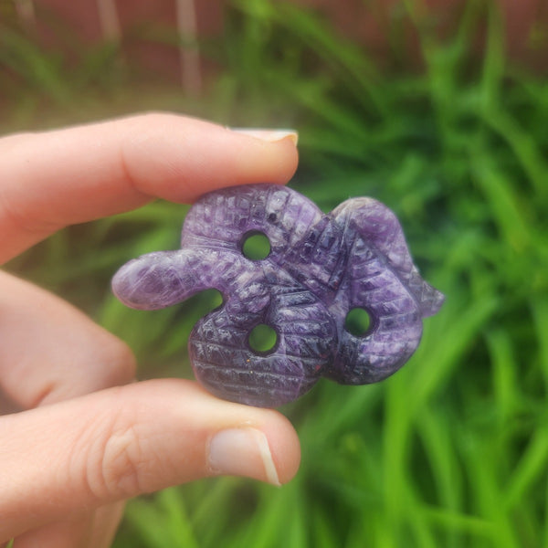 Amethyst Crystal Snake Carving