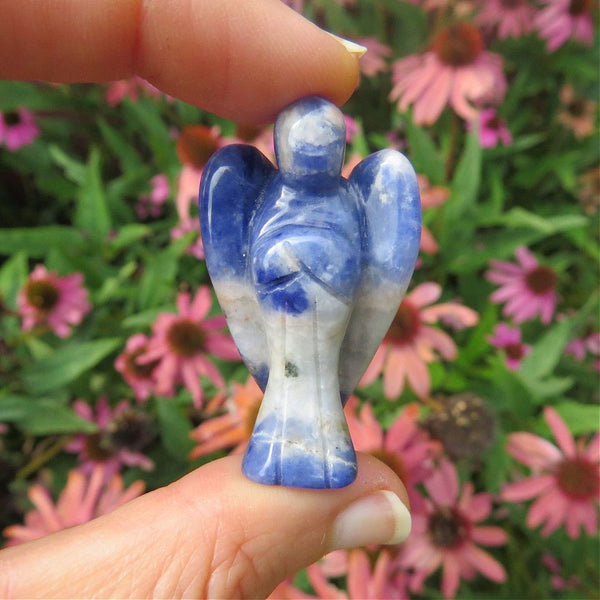 Sodalite Crystal Angel Carving