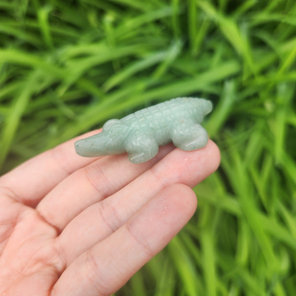 Aventurine Crystal Alligator Animal Figurine