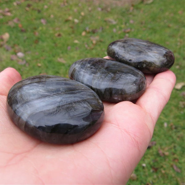Flashy Polished Labradorite Crystal Palm Stone - Small 2"