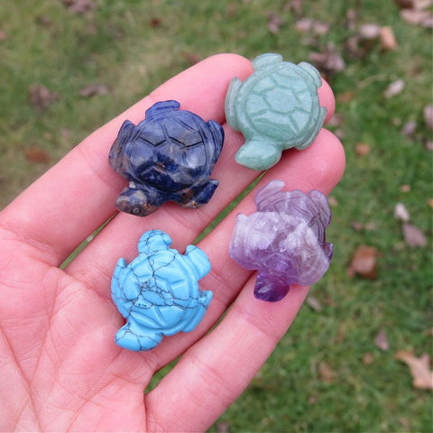 Mini Crystal Sea Turtle Stone Carving