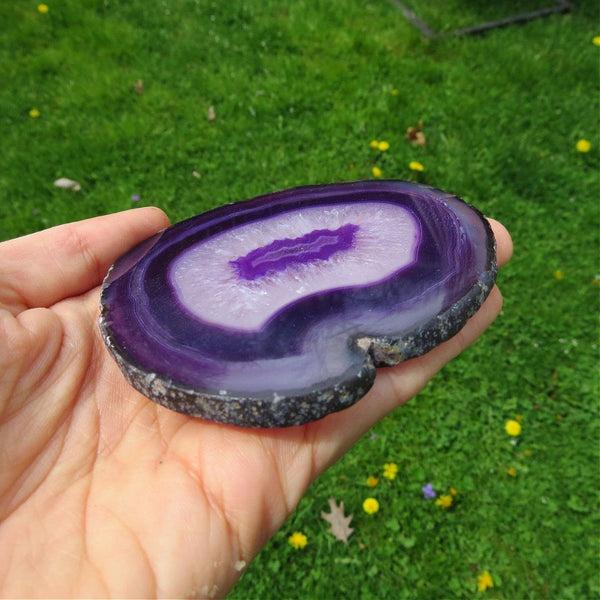Purple Agate Crystal Slice 3.5"