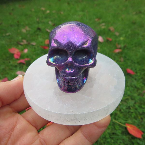 Purple Aura Quartz Crystal Skull