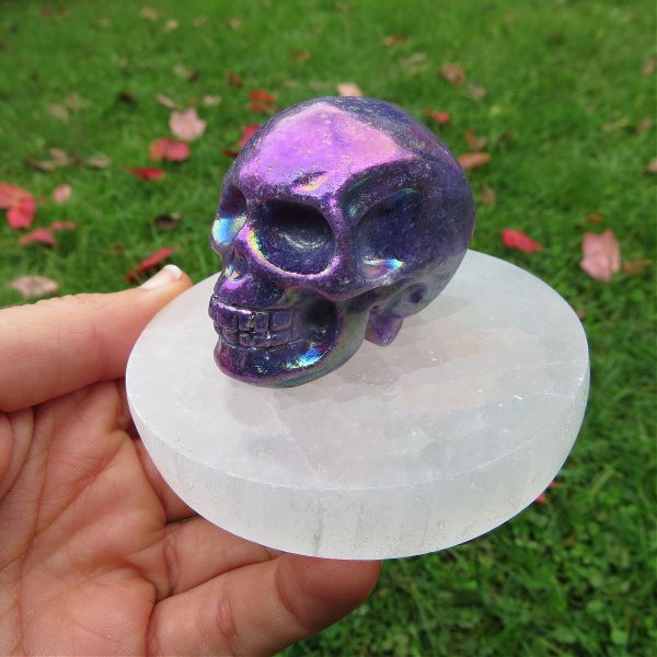 Purple Crystal Skull Carving