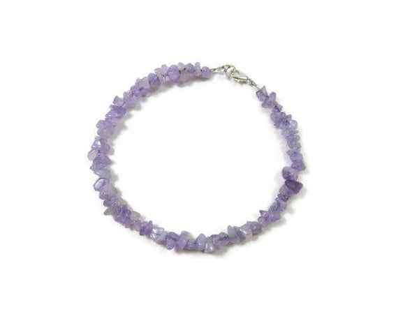 Purple Jade Crystal Anklet - Top