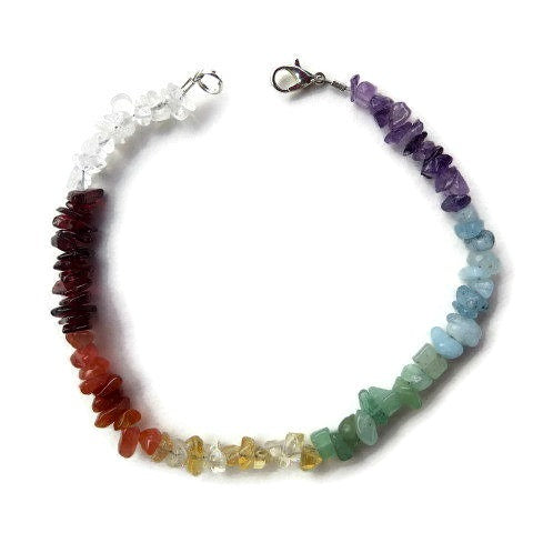 7 Stone Chakra Crystal Anklet - Top