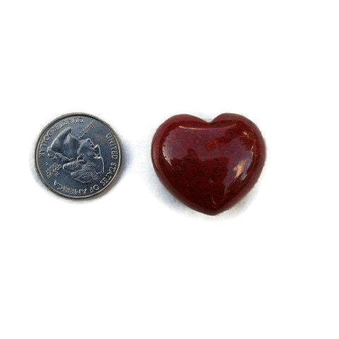 Red Jasper Crystal Heart 1.25" | Carved Puffy Heart Stone