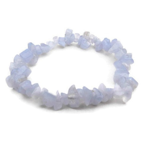 Blue Lace Agate Crystal Chip Bracelet