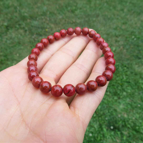 Red Jasper Crystal Bracele4t - Stone Beads