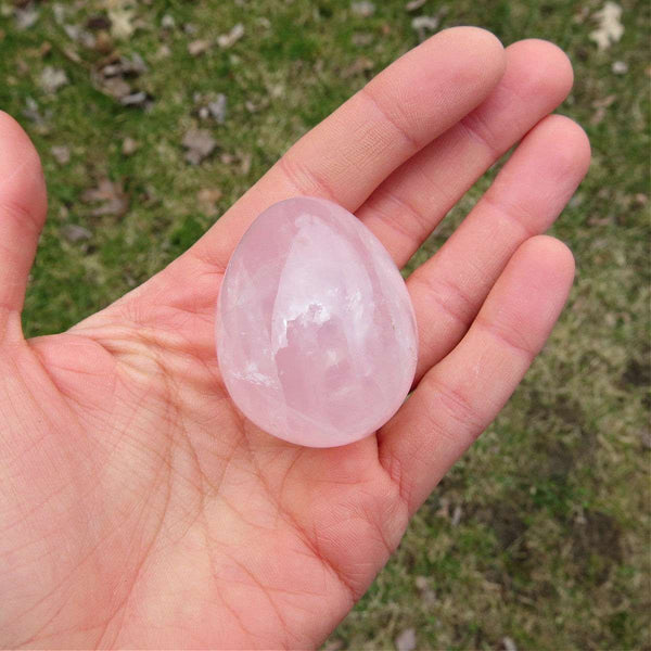 Rose Quartz Crystal Egg Carving - Pink Stone Egg