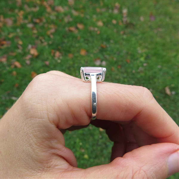 Sterling Silver Rose Quartz Ring Size 6.25