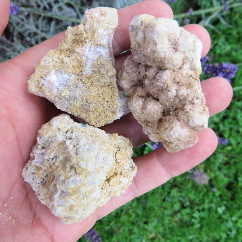 White Druzy Quartz Geode Stone | Small 1.5" Cracked Crystal Geode