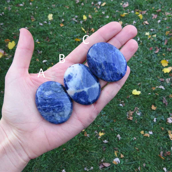 Sodalite Crystal Palm Stone 1.75"