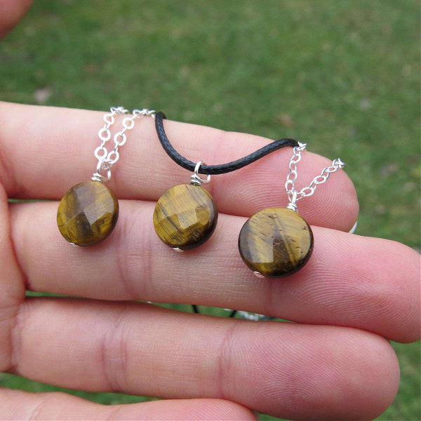 Tigers Eye Crystal Necklace - Small Stone Choker
