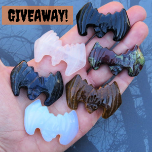 Halloween Crystal Giveaway! Win a Carved Stone Bat