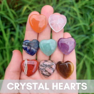 Crystal Heart Stone Carvings