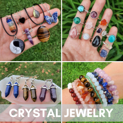 Crystal Jewelry = Stone Necklaces, Bracelets, Rings & Earrings