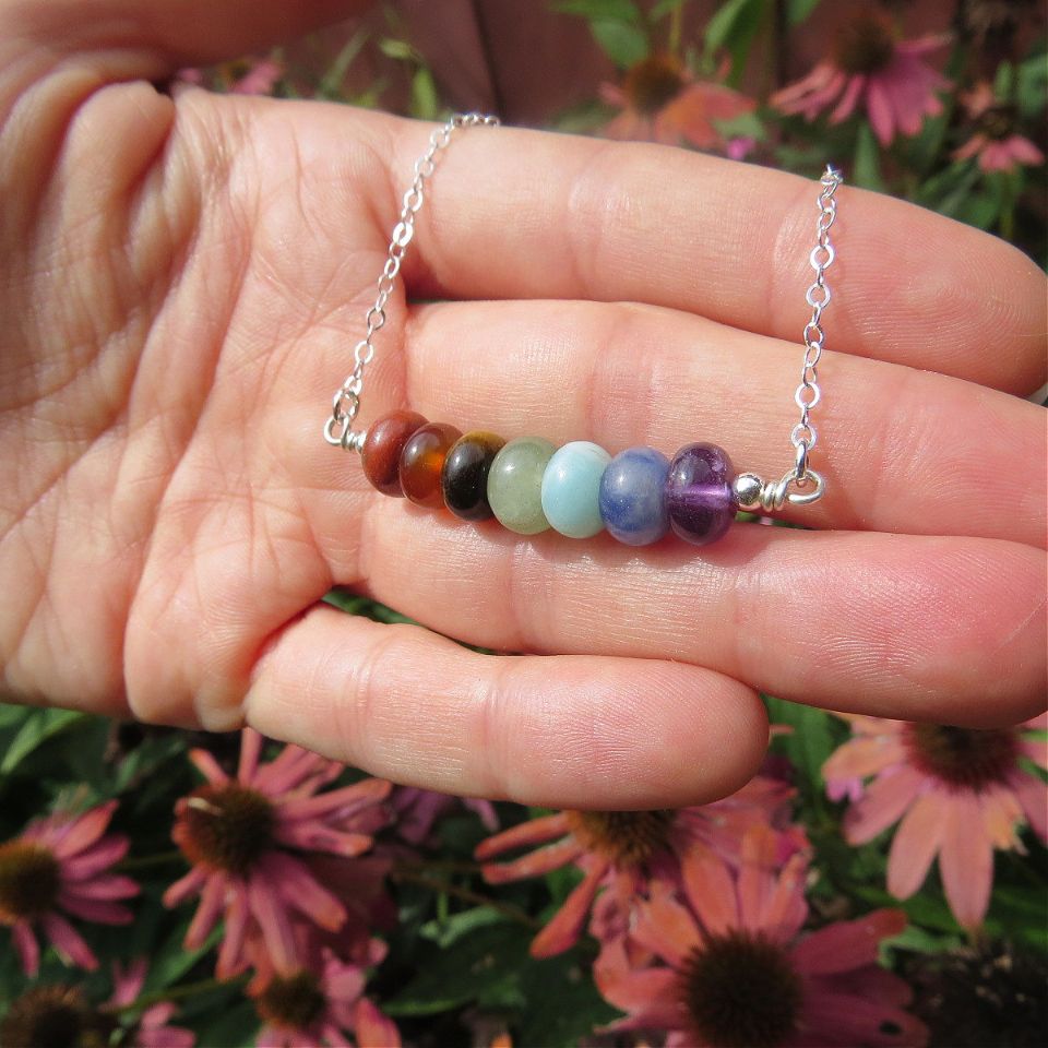 7 Chakra Necklace in Sterling Silver