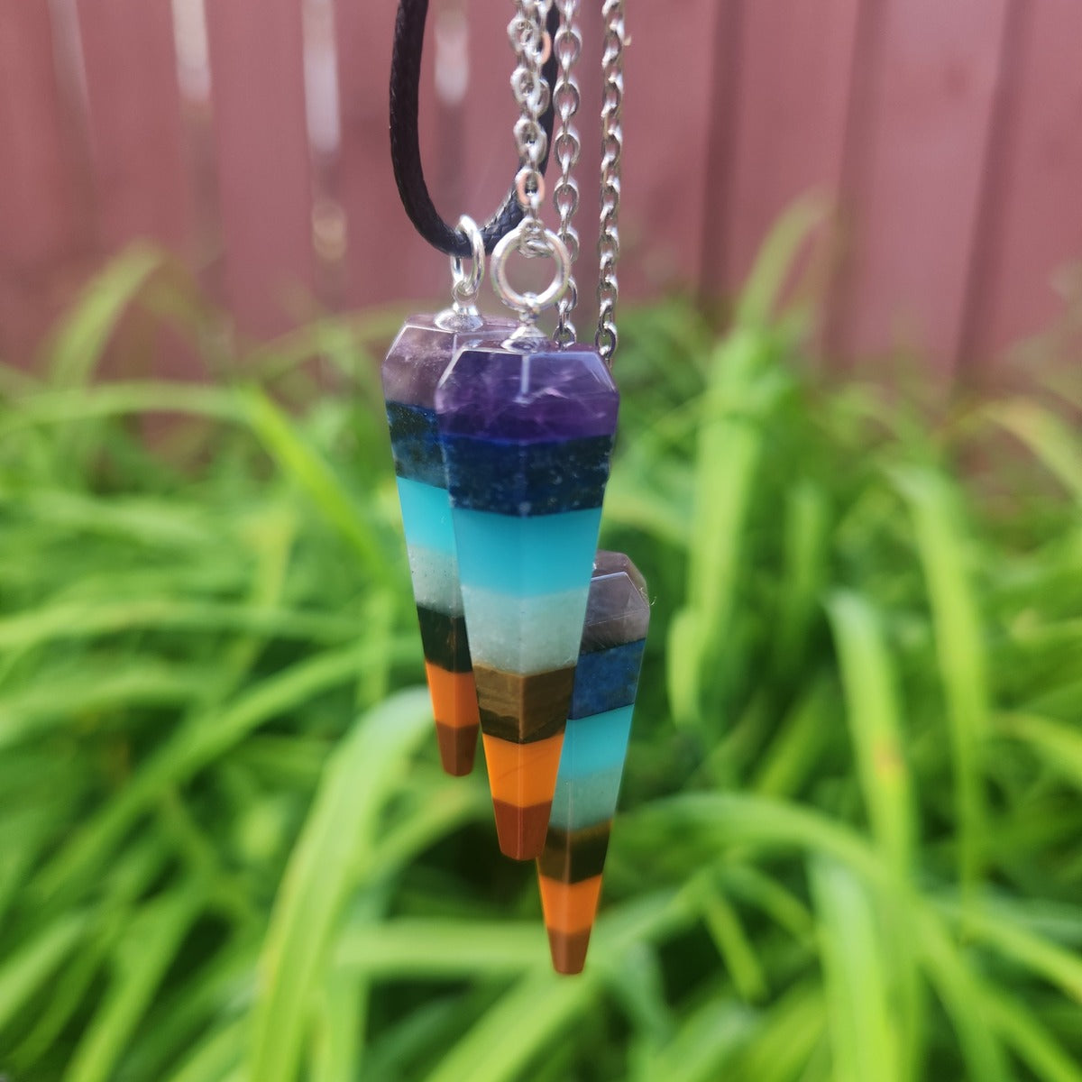 7 Chakra Crystal Pendulum Stone Necklaces