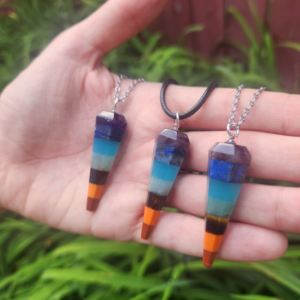 7 Chakra Crystal Pendulum Necklace