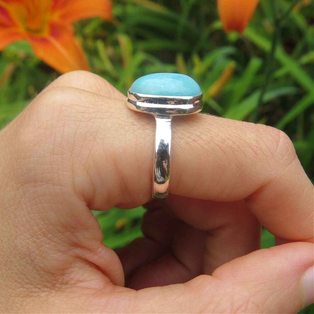 Amazonite Rings Amazonite Ring in Sterling Silver Aqua Blue Stone Ring – Crystalline Dream