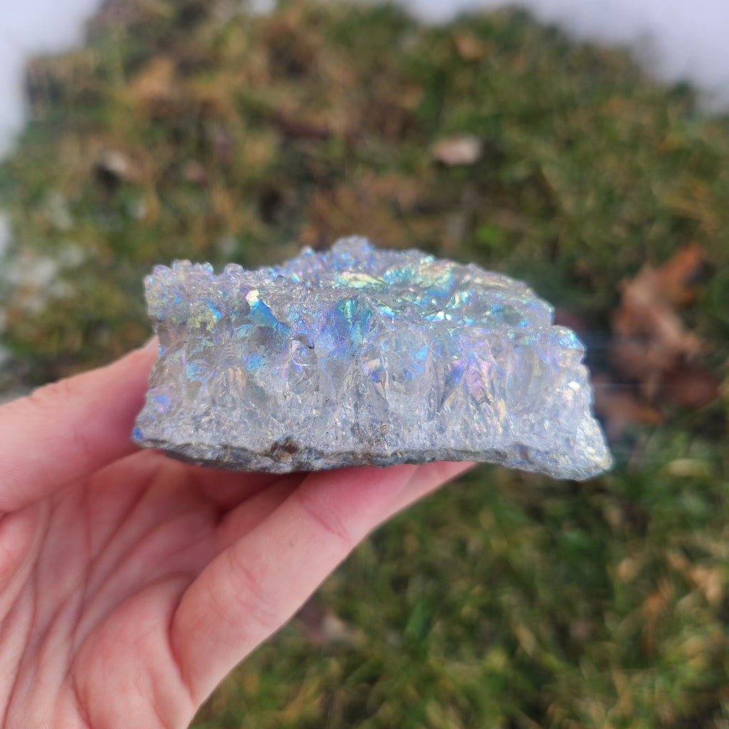 Rainbow Aura Amethyst Crystal Cluster 2.75"