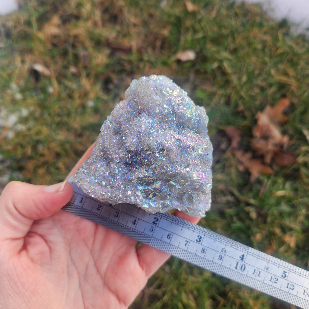 Rainbow Aura Amethyst Crystal Cluster 2.75"