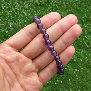 Amethyst Crystal Bracelet 6mm Stone Beads