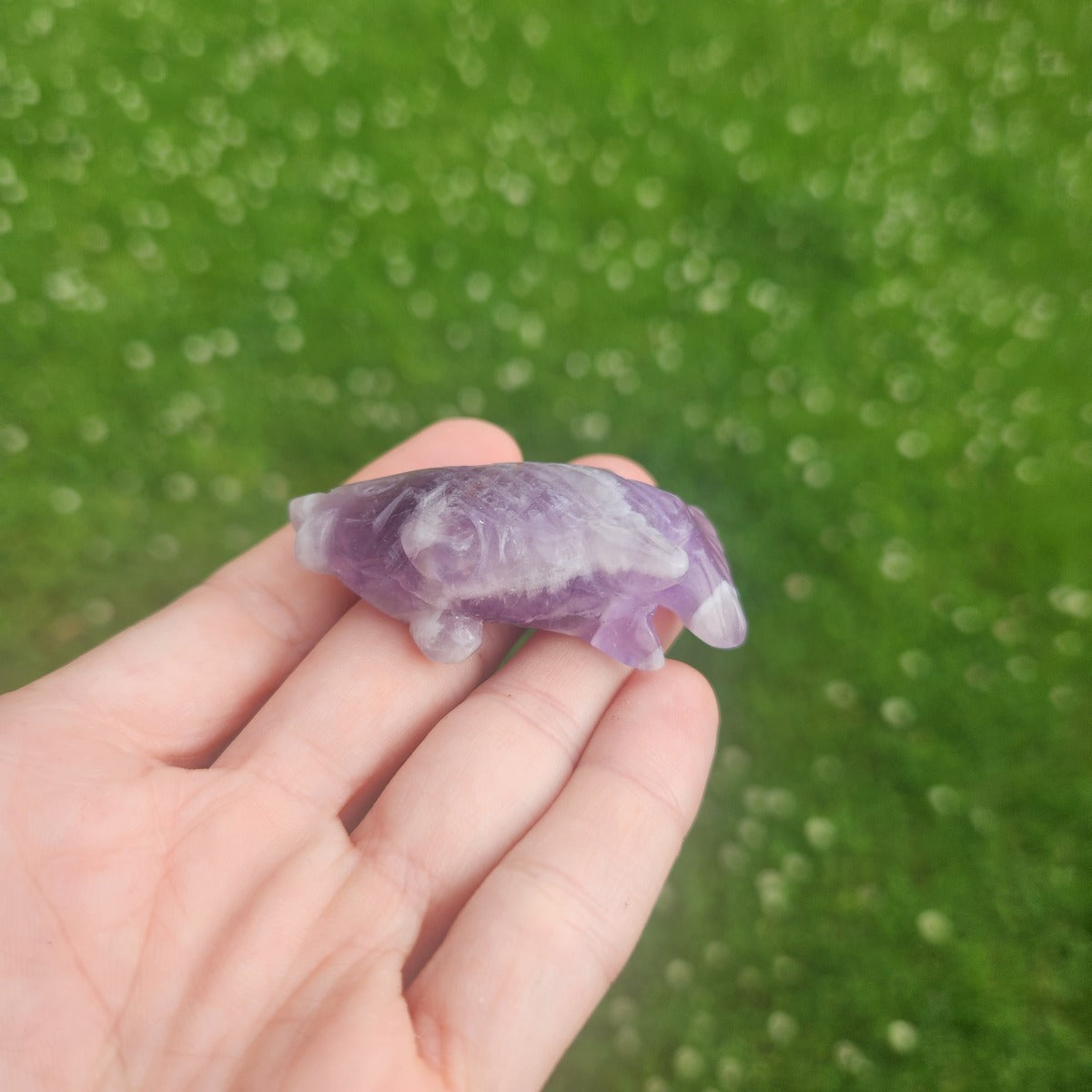 Amethyst Crystal Fish Carving 2"