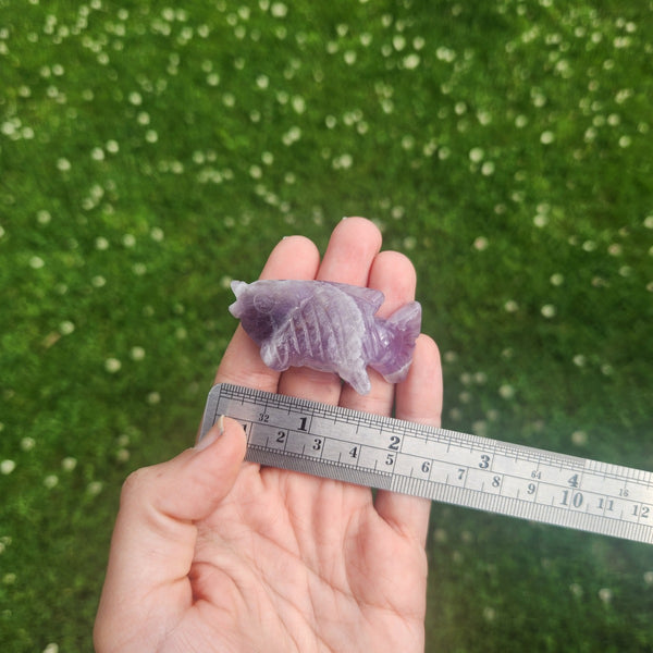 Amethyst Crystal Fish Carving 2"