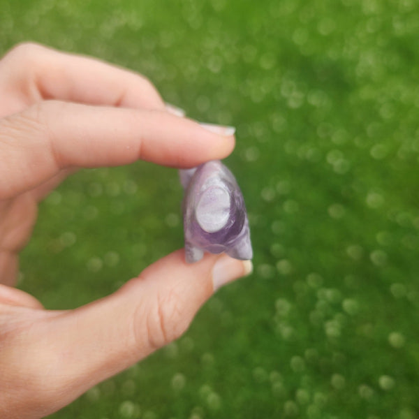 Amethyst Crystal Fish Carving 2"