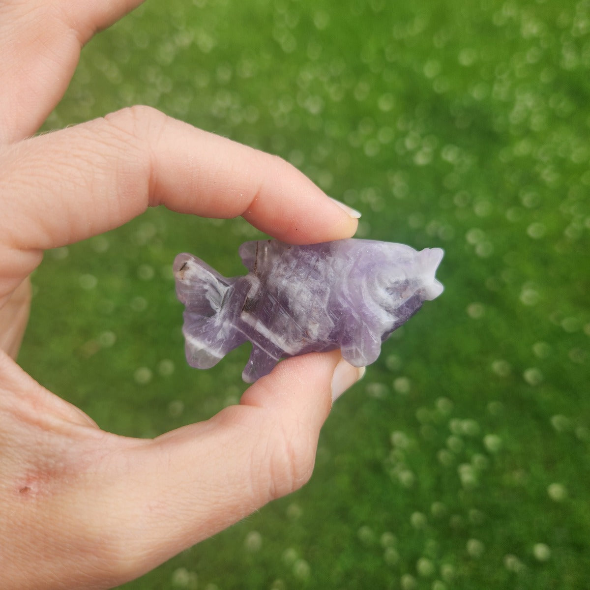 Purple Amethyst Crystal Fish Figurine