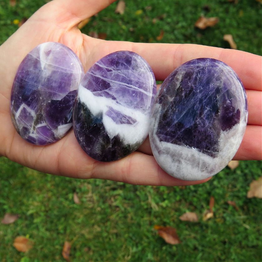 Chevron Amethyst Palm Stone
