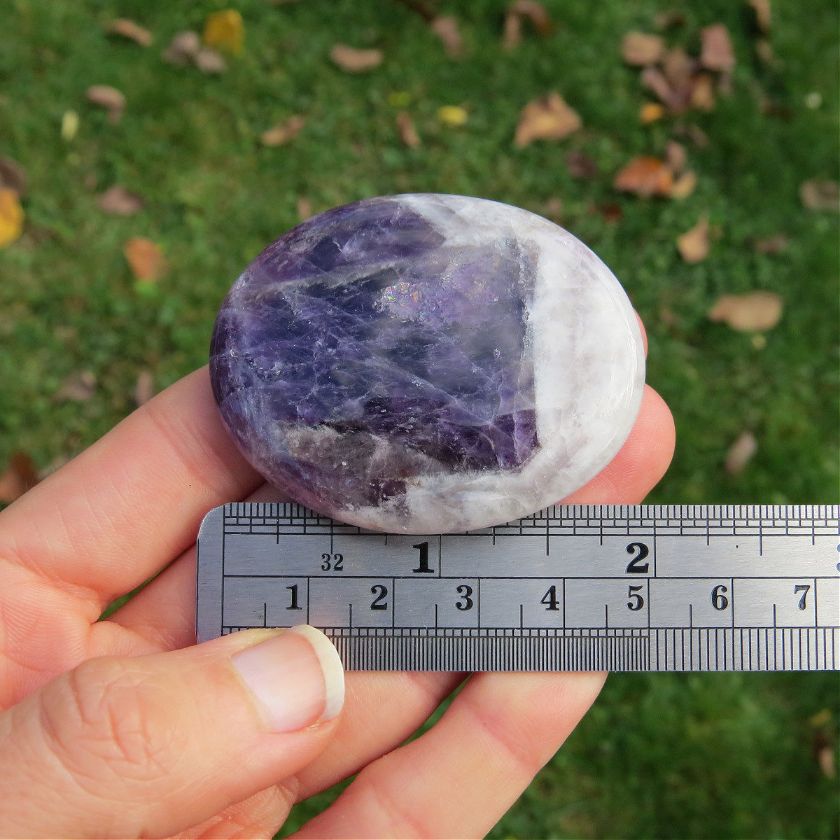 Amethyst Crystal Palm Stone 2"