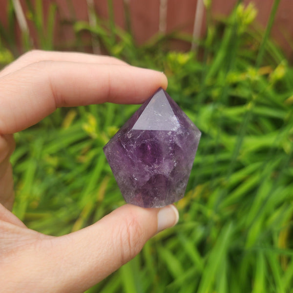 Raw Amethyst Point Stone with Cut Base