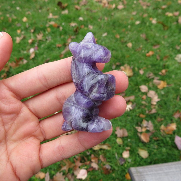 Purple Amethyst Crystal Unicorn Animal Figurine