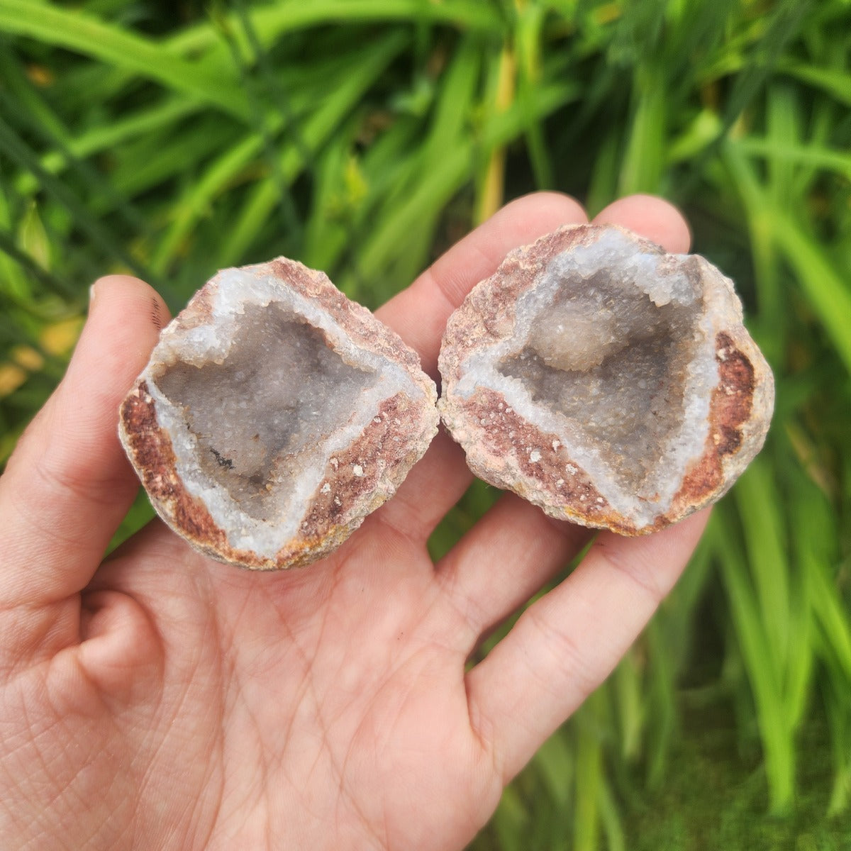 Amethyst Crystal Geode Set of 2 Stones