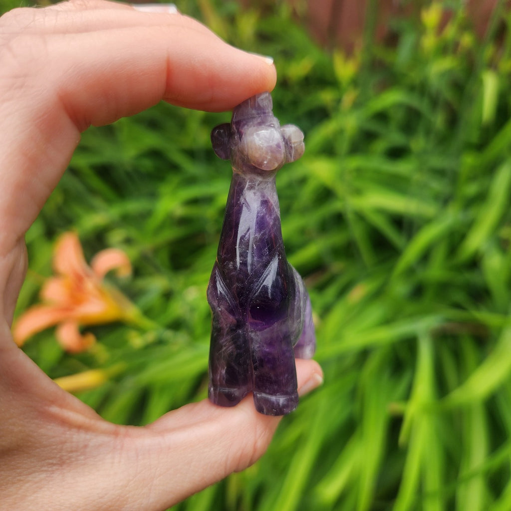 Amethyst Giraffe Crystal Animal Carving