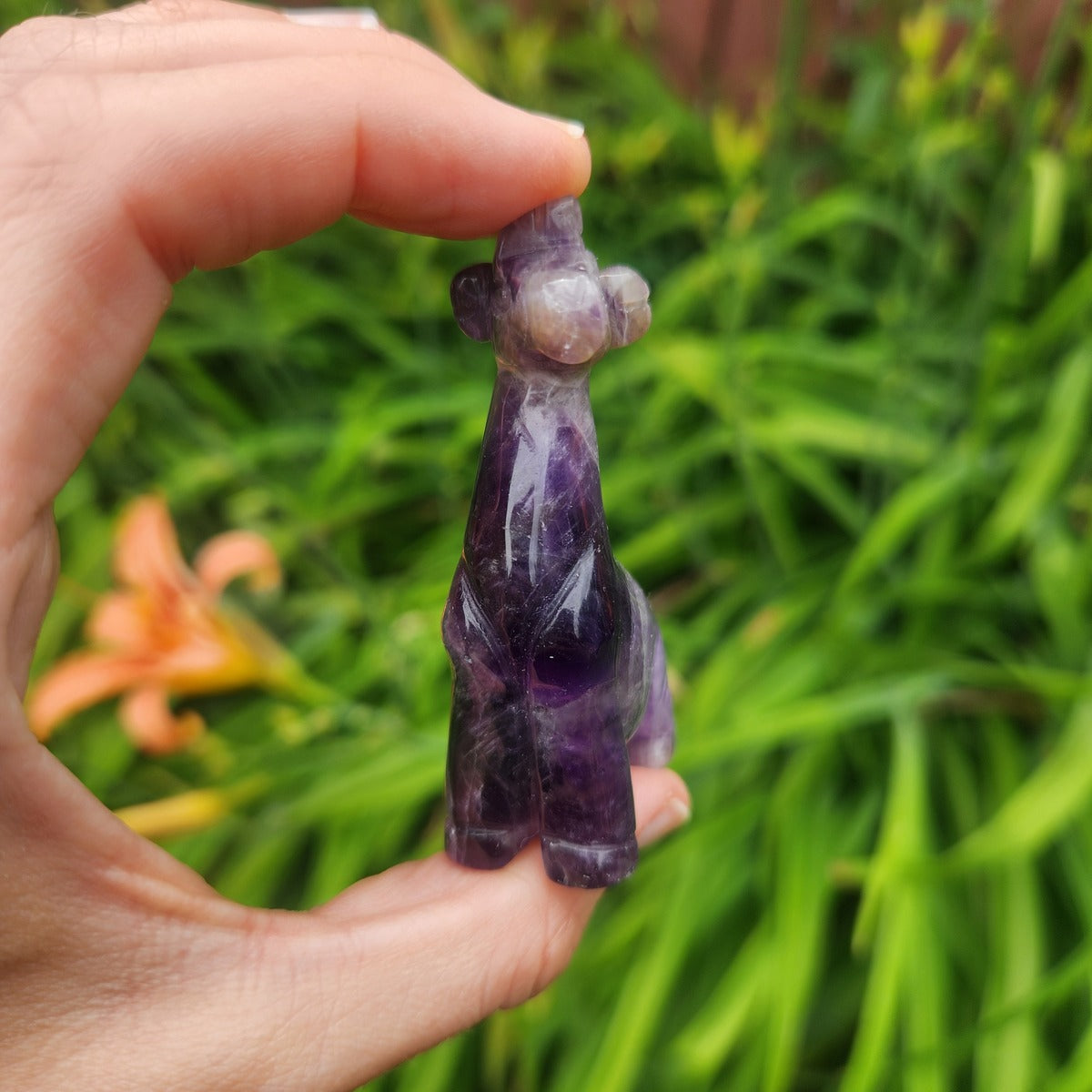 Amethyst Giraffe Crystal Animal Carving