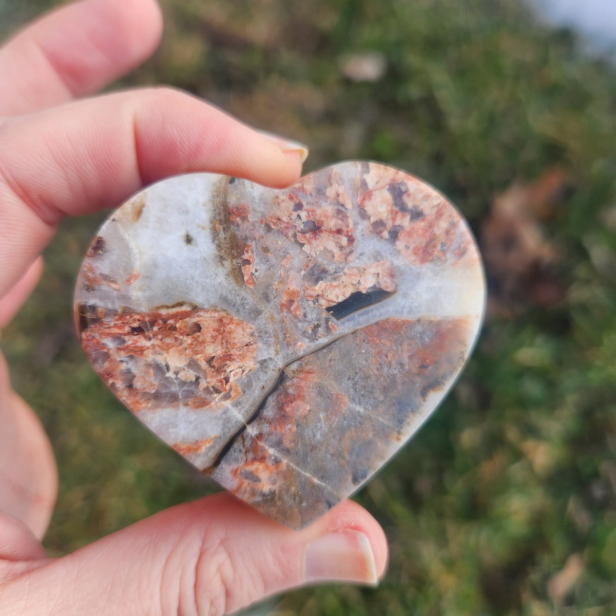 Amethyst Crystal Heart Stone Carving 2"