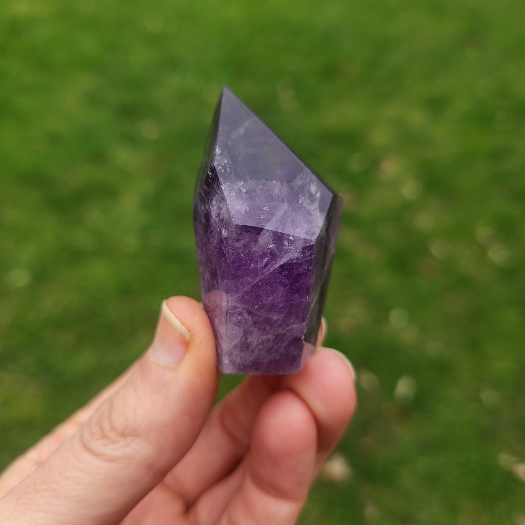 Amethyst Crystal Point with Cat Base