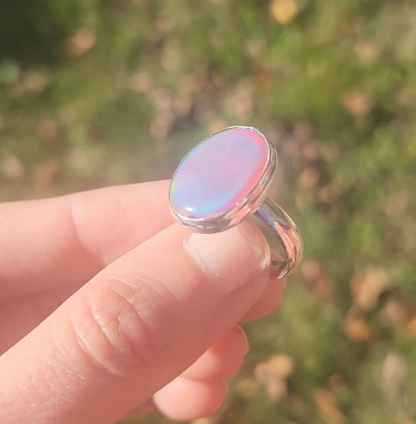 Auroroa Opal Stone Ring Sterling Silver