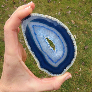Blue Agate Crystal Slice