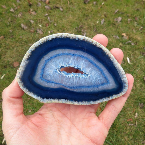 Blue Agate Stone Slice