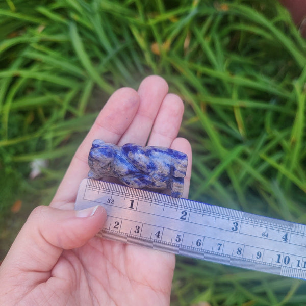 Blue Sodalite Crystal Bear Carving 1.75" Stone Animal Figurine
