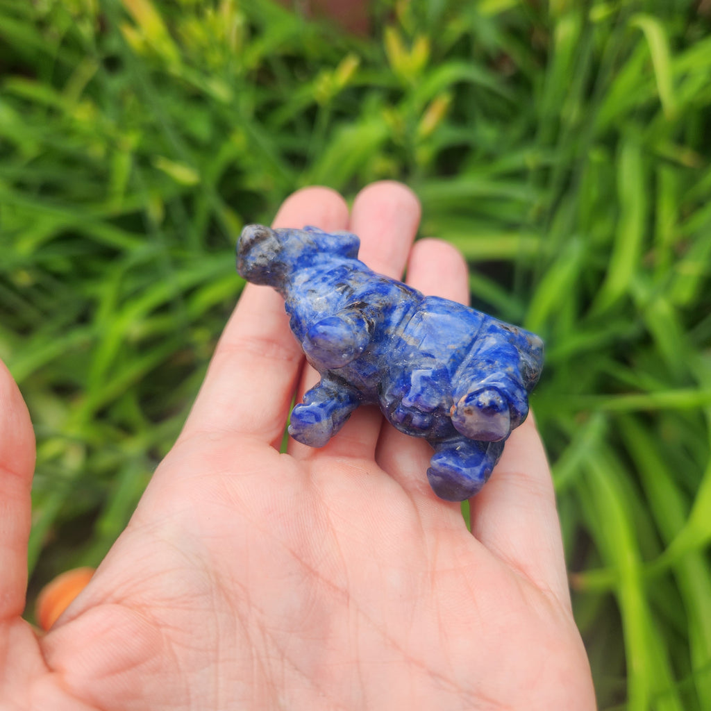Sodalite Crystal Cow Figurine