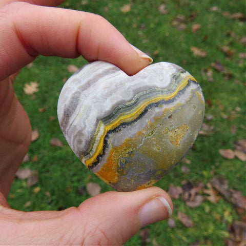 Bumble Bee Jasper Crystal Heart