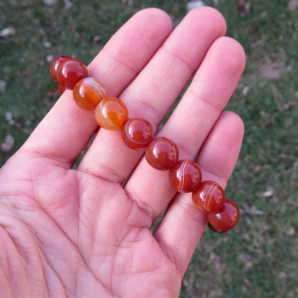 Carnelian Agate Crystal 8mm Stone Beads