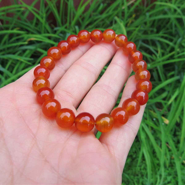 Carnelian Bracelet Beaded Stone Bracelet